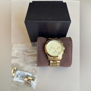 Michael Kors MK-5055 Unisex  Gold Chronograph Quartz Watch
